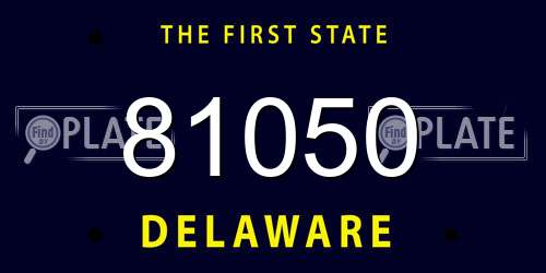 81050 Delaware License Plate