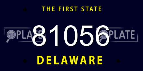 81056 Delaware License Plate