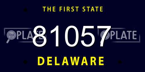 81057 Delaware License Plate