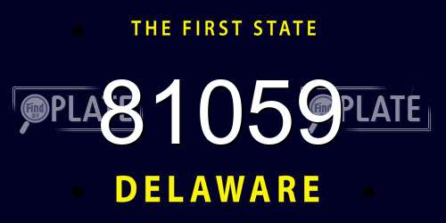 81059 Delaware License Plate