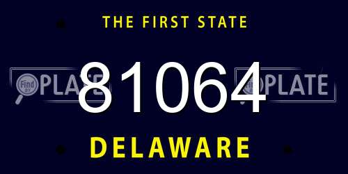 81064 Delaware License Plate