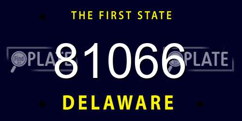 81066 Delaware License Plate