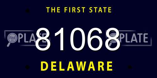 81068 Delaware License Plate