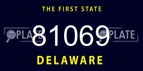 81069 Delaware License Plate