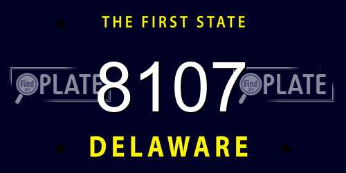 8107 Delaware License Plate