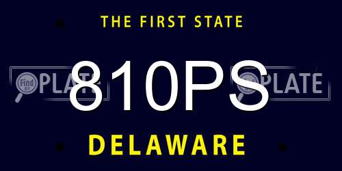 810PS Delaware License Plate