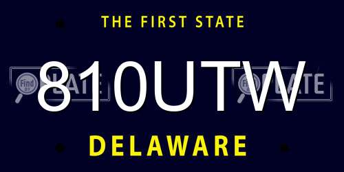 810UTW Delaware License Plate
