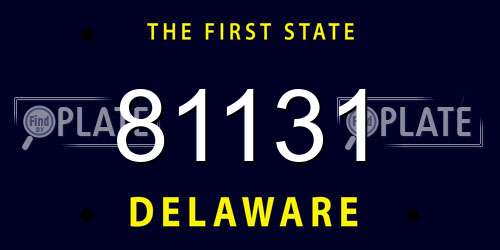 81131 Delaware License Plate