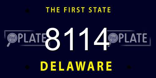 8114 Delaware License Plate