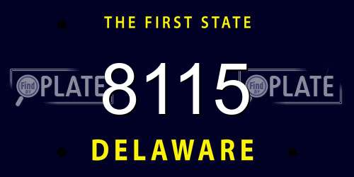 8115 Delaware License Plate