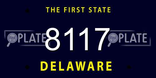 8117 Delaware License Plate