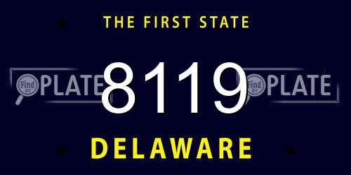 8119 Delaware License Plate
