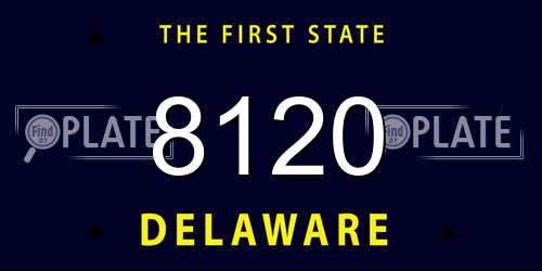 8120 Delaware License Plate