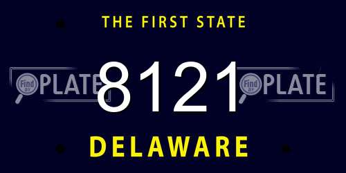 8121 Delaware License Plate