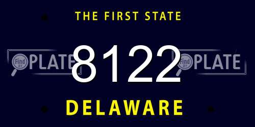 8122 Delaware License Plate