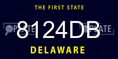 8124DB Delaware License Plate
