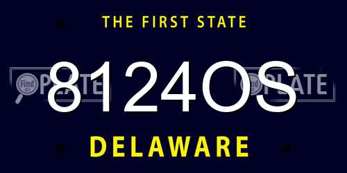 8124OS Delaware License Plate