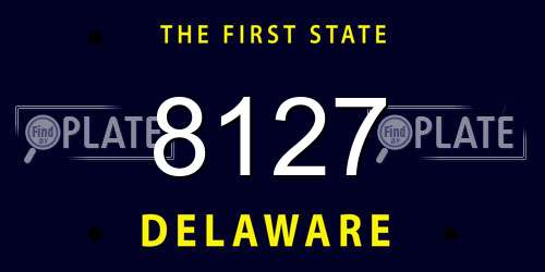 8127 Delaware License Plate