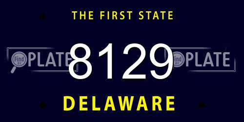 8129 Delaware License Plate