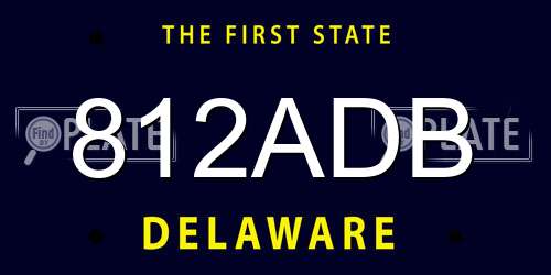 812ADB Delaware License Plate