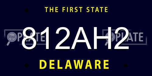 812AH2 Delaware License Plate