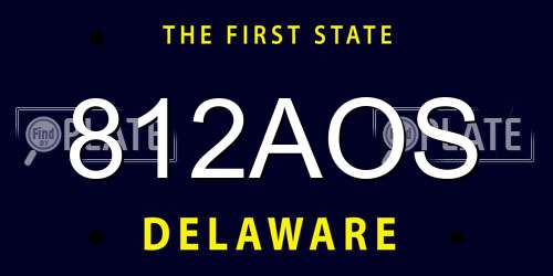 812AOS Delaware License Plate