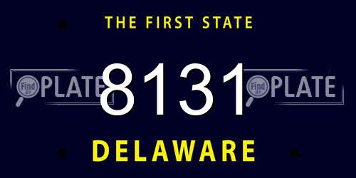 8131 Delaware License Plate