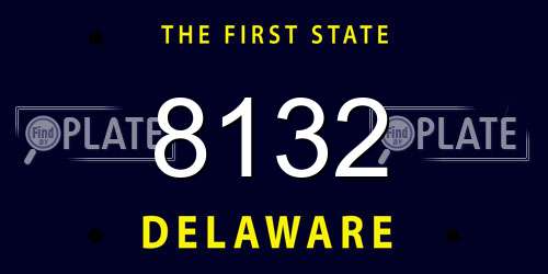 8132 Delaware License Plate