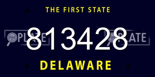 813428 Delaware License Plate