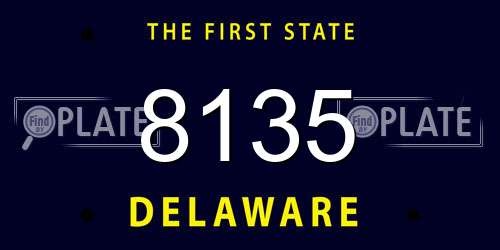 8135 Delaware License Plate