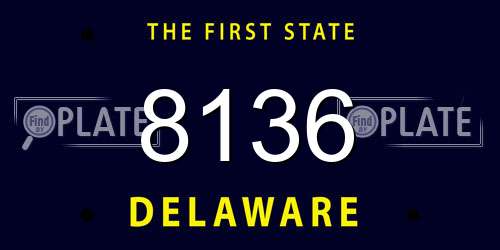8136 Delaware License Plate