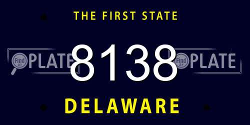 8138 Delaware License Plate