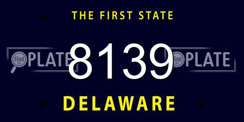 8139 Delaware License Plate