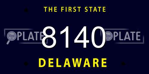 8140 Delaware License Plate