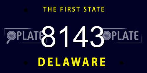 8143 Delaware License Plate