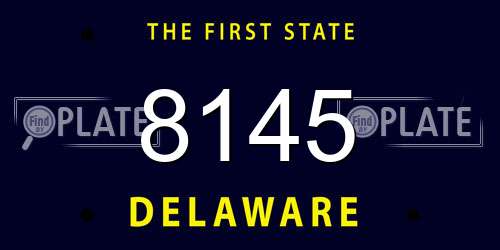 8145 Delaware License Plate