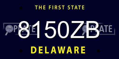 8150ZB Delaware License Plate