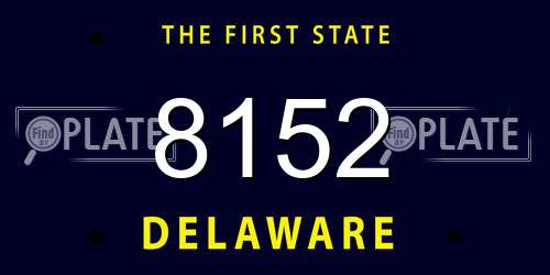 8152 Delaware License Plate