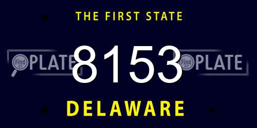 8153 Delaware License Plate