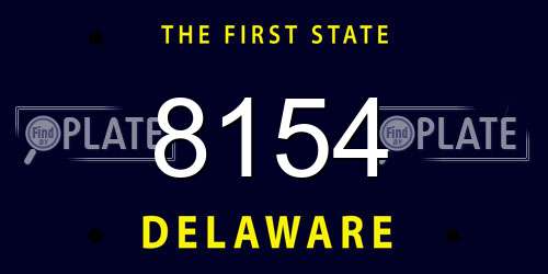 8154 Delaware License Plate