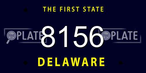 8156 Delaware License Plate