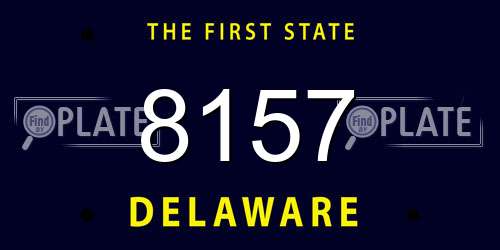 8157 Delaware License Plate