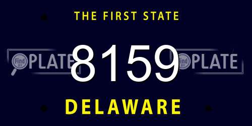 8159 Delaware License Plate
