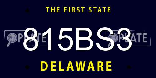 815BS3 Delaware License Plate