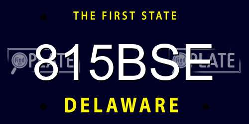 815BSE Delaware License Plate