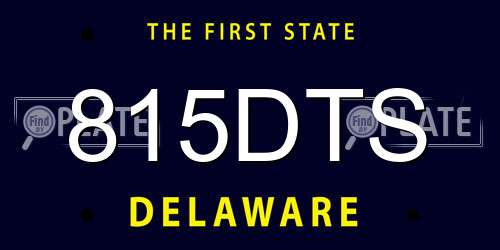 815DTS Delaware License Plate