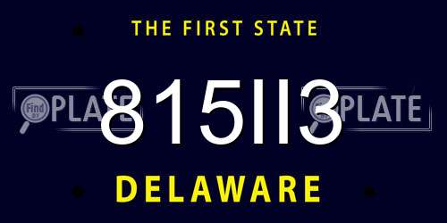 815II3 Delaware License Plate
