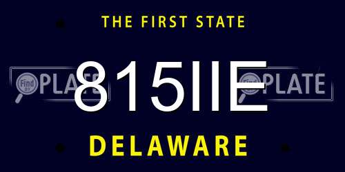 815IIE Delaware License Plate