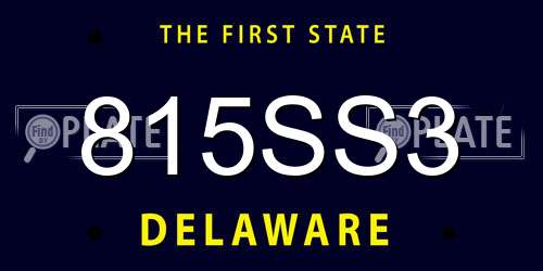815SS3 Delaware License Plate