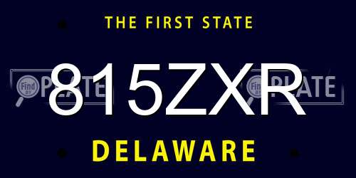 815ZXR Delaware License Plate